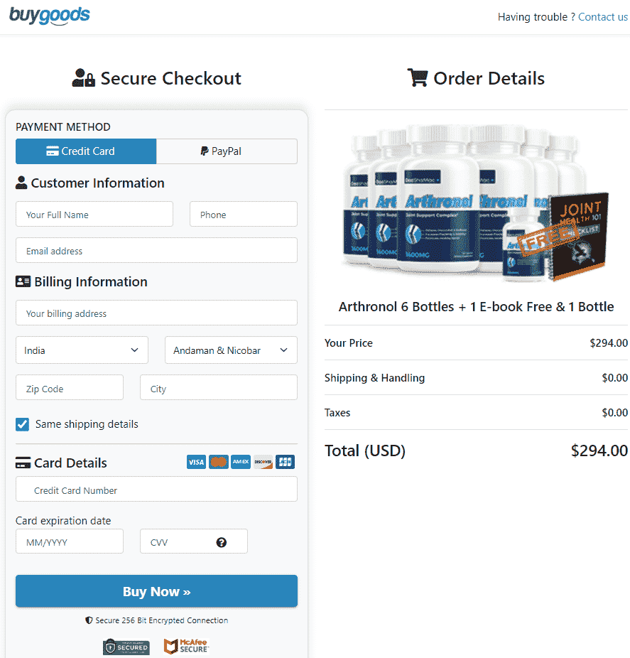 arthronol-order-page